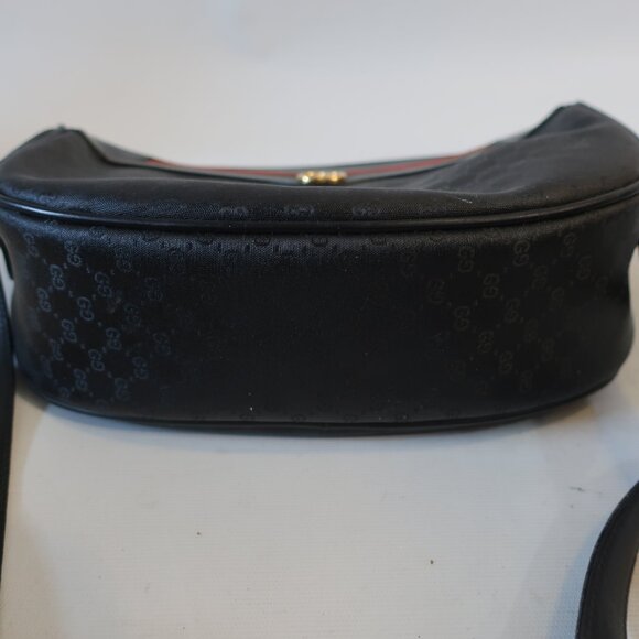 Authentic Womens Gucci Black Guccissima Sherry Web Ophidia Crossbody Handbag - Picture 7 of 16